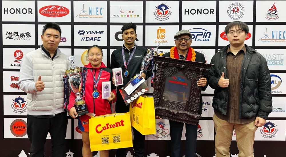 अन्तरवडा राष्ट्रिय टेबलटेनिसमा रुविन र इभानालाई स्वर्ण