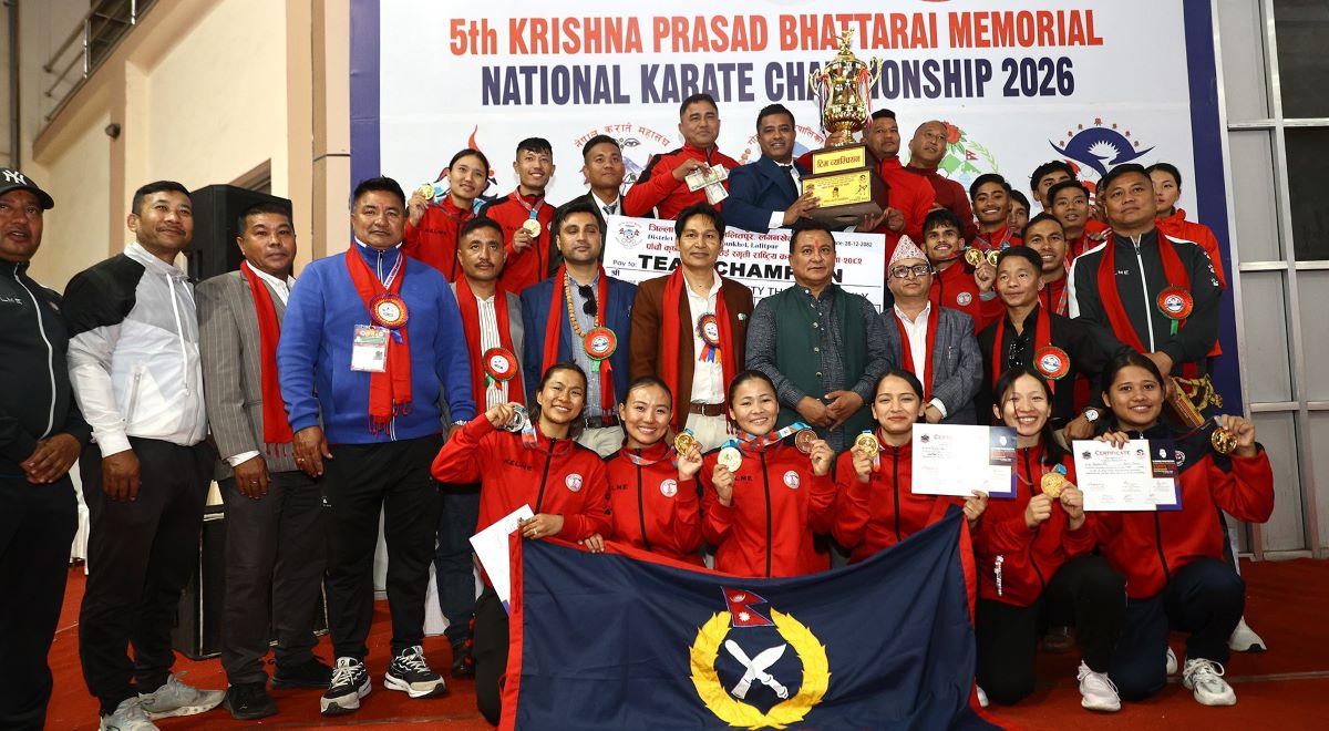 कृष्ण प्रसाद भट्टराई स्मृति राष्ट्रिय करातेमा पुलिस च्याम्पियन