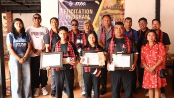 स्ट्यागद्वारा पदक विजेता निश्चल र सुरम्या सम्मानित