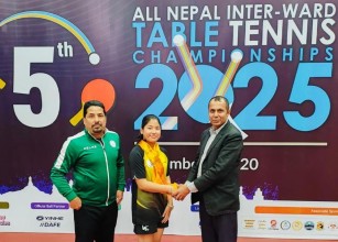 अन्तरवडा राष्ट्रिय टेबलटेनिसमा सुरम्यलाई स्वर्ण