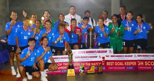 नेपाल पुलिस क्लबलाई झापा महिला गोल्डकपको उपाधि